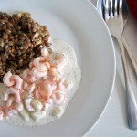 Shrimpssalat mit Gurke (Shrimpssalat mit Berglinsen)